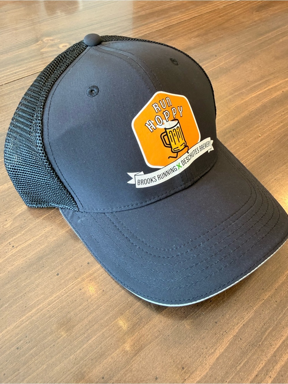 Brooks Run Happy Hoppy Beer Trucker Hat Black OSFA